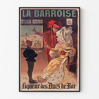 Vintageannons La Barroise, i en tunn ram på en ljus vägg.