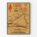 Vintageaffisch Circuit d’Anjou, vandring, i tunn ram på ljus vägg.