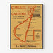 Vintageaffisch Circuit du Gâtinais, vandring, i tunn ram på ljus vägg.