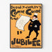 Vintageaffisch Dudley Hardy, comic guide, i en tunn ram på en ljus vägg.