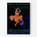 Vintageaffisch La Revue illustrée, i en tunn ram på en ljus vägg.