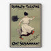Vintageaffisch Oh! Susannah!, Royalty Theatre, i tunn ram på en ljus vägg.