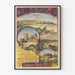 Vintageaffisch Pyrénées et Gascogne, vintersäsong, visad i en tunn ram på en ljus vägg.