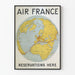 Vintageaffisch Air France Flygbokningskarta