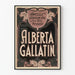 Art Nouveau-affisch Alberta Gallatin för vintage väggdekoration