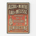 Vintageposter för Mintlikör och Melissa-vatten - Bénédictine Destilleri Fécamp