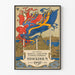 Vintageaffisch utställning konst och industri Stockholm 1897