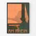 Art Déco-affisch Am Rhein för vintage väggdekoration