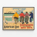 Vintage American Line Southampton - Cherbourg - New York Poster — inramlat konstverk på väggen