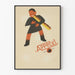 Vintageposter Appetyl - Lekfull illustration med barn och baguette