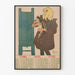 Vintage kalenderposter april till juni 1897 med illustration av flicka och katt