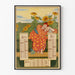 Affisch Kalender April Maj Juni med Vintage Blomsterillustration