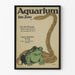 Vintageposter av akvarium på zoo med groda och orm