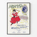 Vintageposter Araminta i röd klänning för väggdekoration