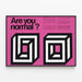 Postersdesign 'Är du normal?' Konstoptik och typografi — inramlat konstverk på väggen