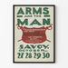 Vintageposter Arms and the Man för väggdekoration