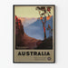 Vintageposter av Blue Mountains i Australien - Konstnärlig väggdekoration