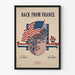 Vintageposter Back From France - Patriotisk amerikansk väggdekoration