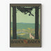 Vintageaffisch Baden Baden landskap inramad