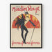 Dekorativ poster Bal på Moulin Rouge Paris kvinna fjäder