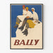 Vintageposter Bally – Tre eleganta personer i robusta stövlar