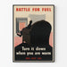 Retroposter Battle for Fuel - Spara på gasen genom att sänka värmen