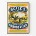 Vintageposter Beale's Late Powell's Embrocation för väggdekoration
