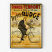 Vintageposter av Charles Terront och hans Rudge-cykel för väggdekoration