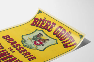 Vintageposter för Bière Grütli Brasserie des Moulineaux