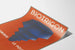 Vintageposter Biotrigon - Geometrisk blå illustration på orange bakgrund