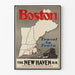 Vintage Boston Resa med Tåg - Väggdekoration för Resor