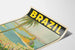 Vintageposter Brasil landskap Rio de Janeiro väggdekoration