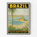 Vintageposter Brasil landskap Rio de Janeiro väggdekoration