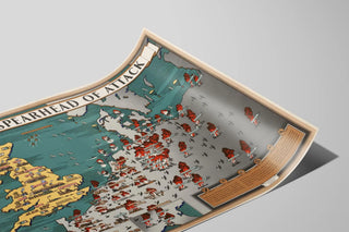 Vintageposter av brittisk karta « Britain Spearhead of Attack » — vy av konstverket