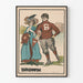 Vintageaffisch med Brown-team i sportig och elegant klädsel