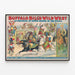 Vintageposter av Buffalo Bill's Wild West och Rough Riders-konventet — inramlat konstverk på väggen