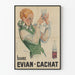Vintageposter Buvez Evian-Cachat för väggdekoration