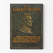 Vintageposter för köp av Liberty Bonds med porträtt av Abraham Lincoln
