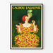 Vintageposter Cachou Lajaunie kvinna som röker art déco