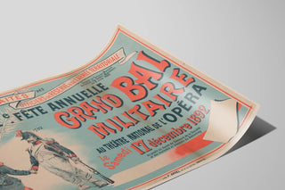 Gammal poster av stor militärbal 1892 - Vintage militär väggdekoration — vy av konstverket