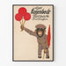 Vintageposter av Carl Hagenbeck's Tierpark Stellingen med uniformerad schimpans