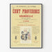 Vintageposter Cent Proverbes av Grandville, färggraverier