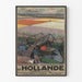 Vintageposter med blomfält i Holland – Väggdekoration
