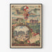 Vintageposter för P.L.M. järnvägar Paris och regioner