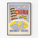 Vintageposter Kina Rutt Landvägen Northwest Orient Airlines