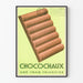 Vintageposter med choklad Chocochaux, dekorativ väggkonst för gourmeter