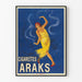 Vintageposter Cigarettes Araks med dansare i gul klänning