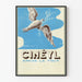 Vintageposter Cinéyl lugnande hostan med duva