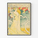 Vintage poster Art nouveau kvinna och cykel för väggdekoration