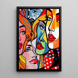 Tableau Pop Art - Visages Fragmentés | Reproduction Tableau Décoration murale affiche copie